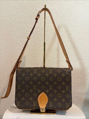 Louis Vuitton GM Cartouchiere Brown Monogram Crossbody Bag